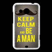 Coque HTC Desire 200 Keep Calm Be a Man Gris