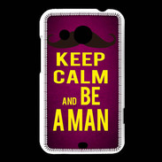 Coque HTC Desire 200 Keep Calm Be a Man Rose