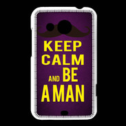 Coque HTC Desire 200 Keep Calm Be a Man Violet