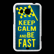 Coque HTC Desire 200 Keep Calm and Be Fast Bleu