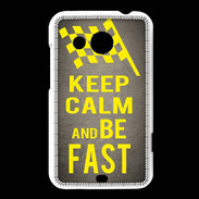 Coque HTC Desire 200 Keep Calm and Be Fast Gris