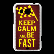 Coque HTC Desire 200 Keep Calm and Be Fast Rouge