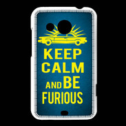 Coque HTC Desire 200 Keep Calm and Be Furious Bleu