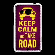 Coque HTC Desire 200 Keep Calm and Take o road 2 Rose