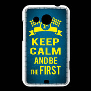 Coque HTC Desire 200 Keep Calm and Be the First Bleu