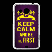 Coque HTC Desire 200 Keep Calm and Be the First Violet