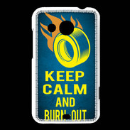 Coque HTC Desire 200 Keep Calm and Burn Out Bleu