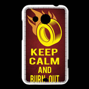 Coque HTC Desire 200 Keep Calm and Burn Out Rouge