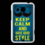 Coque HTC Desire 200 Keep Calm and Have a good Style Bleu