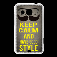 Coque HTC Desire 200 Keep Calm and Have a good Style Gris
