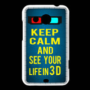 Coque HTC Desire 200 Keep Calm and See your life 3D Bleu