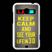 Coque HTC Desire 200 Keep Calm and See your life 3D Gris