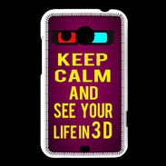 Coque HTC Desire 200 Keep Calm and See your life 3D Rose