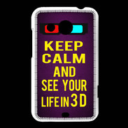 Coque HTC Desire 200 Keep Calm and See your life 3D Violet