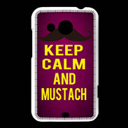 Coque HTC Desire 200 Keep Calm and Mustach Rose