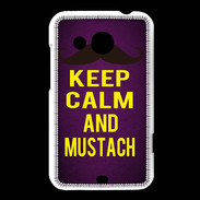 Coque HTC Desire 200 Keep Calm and Mustach Violet