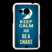Coque HTC Desire 200 Keep Calm and Be a Snake bleu