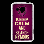 Coque HTC Desire 200 Keep Calm and Be Anonymous Rose