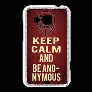 Coque HTC Desire 200 Keep Calm and Be Anonymous Rouge