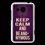 Coque HTC Desire 200 Keep Calm and Be Anonymous Violet