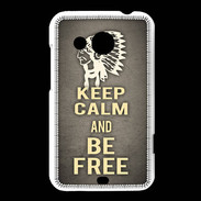 Coque HTC Desire 200 Keep Calm and Be Free Gris