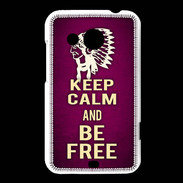 Coque HTC Desire 200 Keep Calm and Be Free Rose