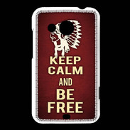Coque HTC Desire 200 Keep Calm and Be Free Rouge