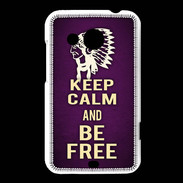 Coque HTC Desire 200 Keep Calm and Be Free Violet