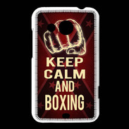 Coque HTC Desire 200 Keep Calm and Boxing Rouge
