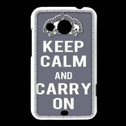 Coque HTC Desire 200 Keep Calm and Carry on Gris