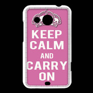 Coque HTC Desire 200 Keep Calm and Carry on Rose