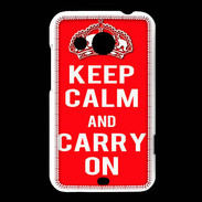 Coque HTC Desire 200 Keep Calm and Carry on Rouge
