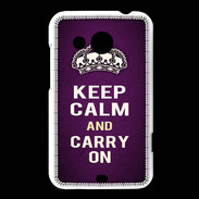 Coque HTC Desire 200 Keep Calm and Carry on Violet