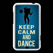 Coque HTC Desire 200 Keep Calm and Dance Bleu