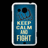Coque HTC Desire 200 Keep Calm and Fight Bleu