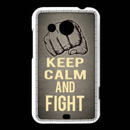 Coque HTC Desire 200 Keep Calm and Fight Gris