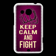 Coque HTC Desire 200 Keep Calm and Fight Rose