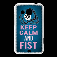 Coque HTC Desire 200 Keep Calm and Fist BLeu