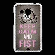 Coque HTC Desire 200 Keep Calm and Fist Gris
