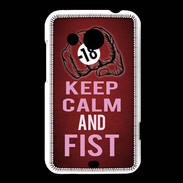 Coque HTC Desire 200 Keep Calm and Fist Rouge