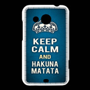 Coque HTC Desire 200 Keep Calm and Hakuna Matata Bleu