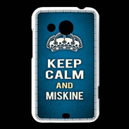 Coque HTC Desire 200 Keep Calm and Miskine Bleu