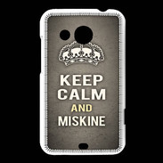 Coque HTC Desire 200 Keep Calm and Miskine Gris