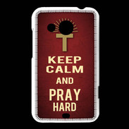 Coque HTC Desire 200 Keep Calm and Pray Christian Rouge