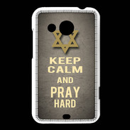 Coque HTC Desire 200 Keep Calm and Pray jewish Gris