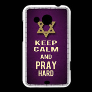 Coque HTC Desire 200 Keep Calm and Pray jewish Violet