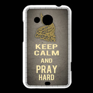 Coque HTC Desire 200 Keep Calm and Pray Muslim Gris