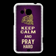 Coque HTC Desire 200 Keep Calm and Pray Muslim Violet