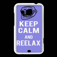 Coque HTC Desire 200 Keep Calm and Be Reelax Bleu