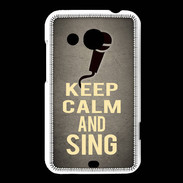 Coque HTC Desire 200 Keep Calm and Sing Gris